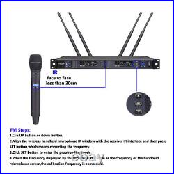 Wireless UHF Microphone System Dual Channel Handheld Microphones Church KTV Mic