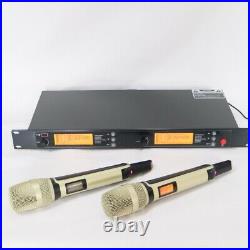 YAMAH SKM 9000 UHF Wireless Karaoke Stage Microphone System 2 Champagne Handheld